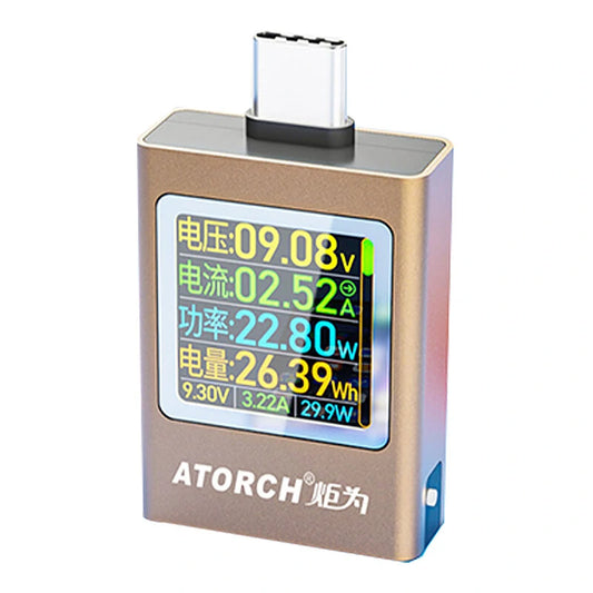 ATORCH AT085C PD3.1 600W Digital Voltage Ammeter Type-C Power Bank Mobile Charger Tester