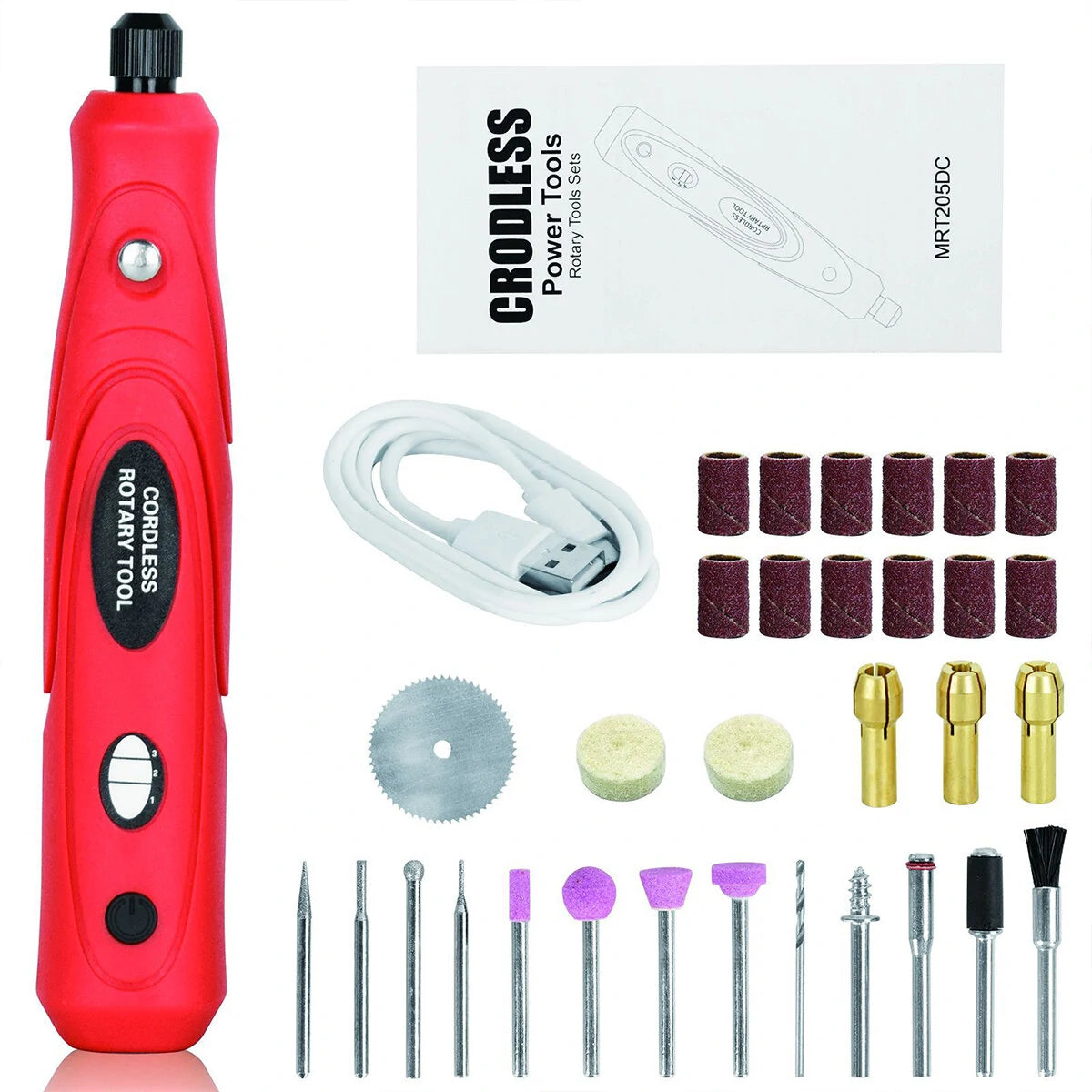 Cordless Mini Electric Engraving & Rotary Tool Set - USB Rechargeable, 3-Speed, 31 Accessories for DIY, Woodworking & Crafting