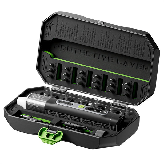 JAKEMY 8196 Electric Screwdriver with 360° Lighting, 1500mAh Battery, 4 Gears & 30 Bits for Home & Electronics Repair