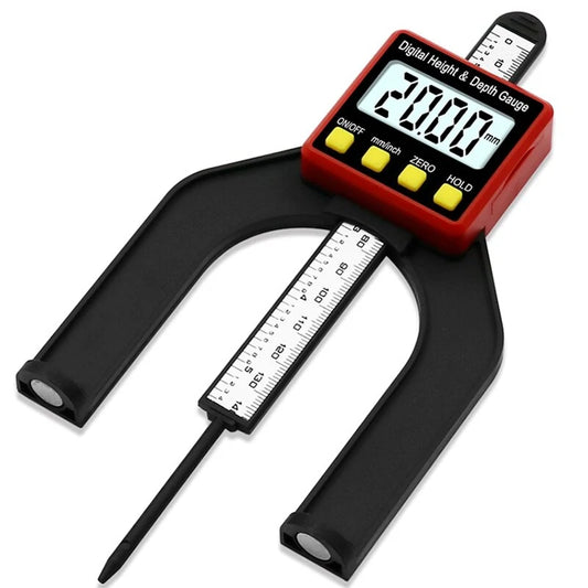 0-80MM Digital Depth Gauge 0.01MM LCD Height Measurement Tool for Woodworking, Altimeter & Ruler