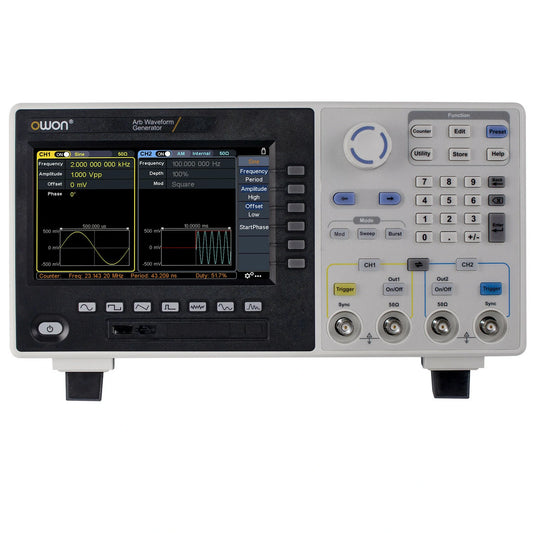 OWON XDG2030 30MHz 2CH Arbitrary Waveform Generator, 500MSa/s, 14-bit Resolution, 7-inch LCD