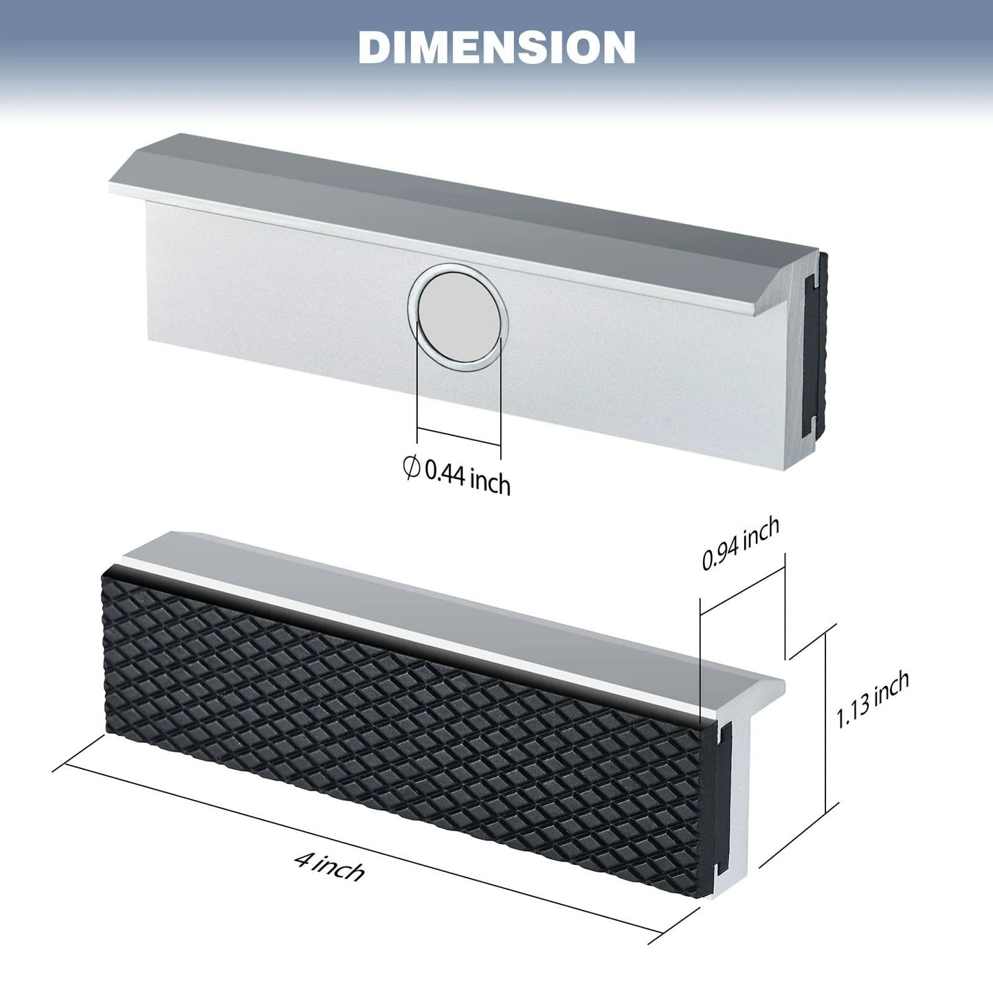 2-Pack Magnetic Vise Jaw Pads with Rare Earth Magnets - Universal Soft Covers for Metal Vice