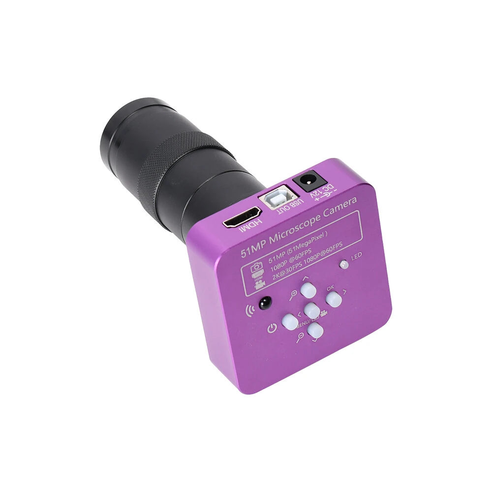 51MP HDMI Video Microscope Camera with 130X Zoom Lens for PCB Repair Soldering - HAYEAR Industrial