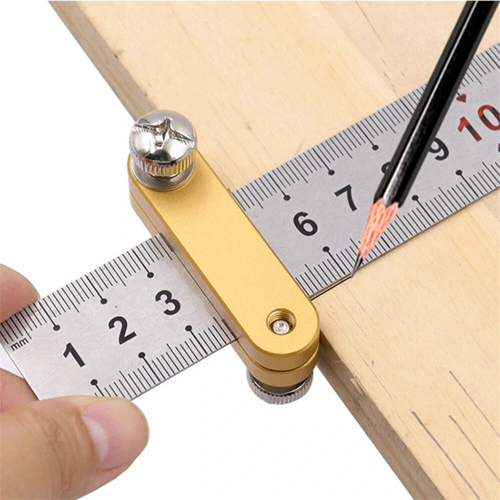 Steel Ruler Positioning Block Angle Scriber Gauge for Woodworking Carpentry Tools - 1/2PCS