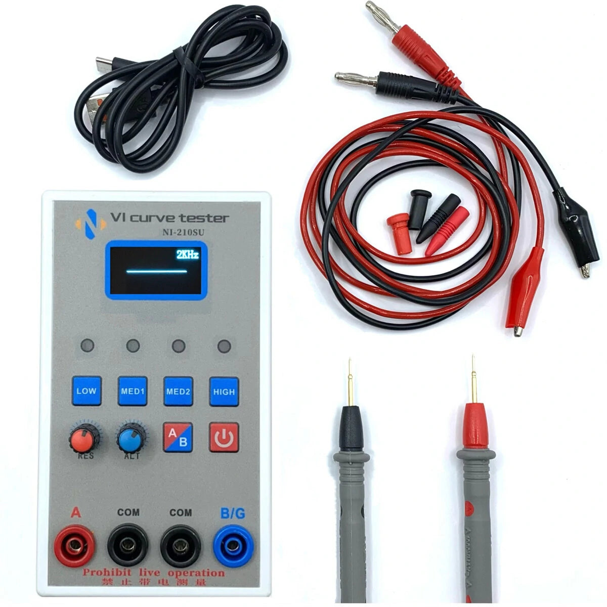 Handheld OLED Display 2-Channel VI Curve Tester with ASA Circuit Board Repair, 4 Voltage & Frequency