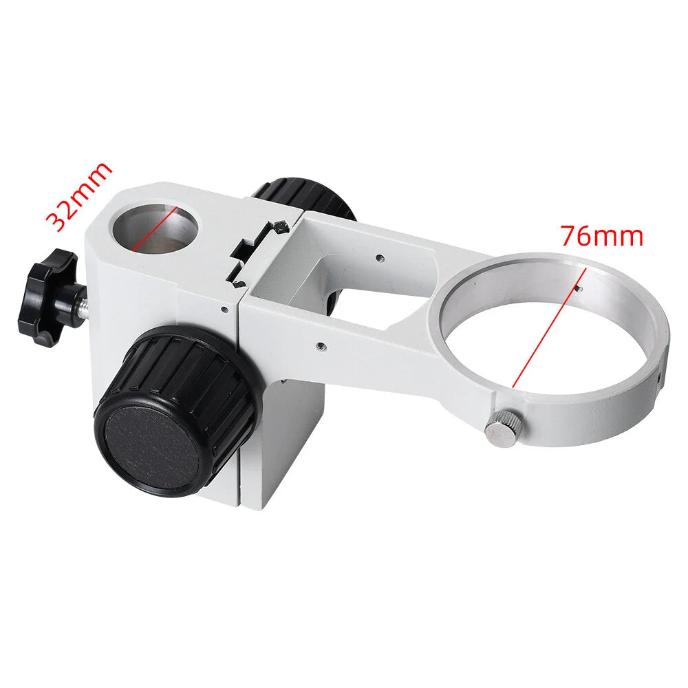 Articulating Arm Clamp Microscope Bracket with 76mm & 50mm Focusing Holder for Stereo Microscope & Monocular Lens Camera