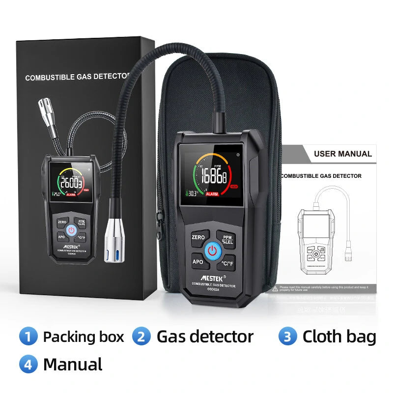 MESTEK CGD-02A Digital Gas Leak Detector & Air Quality Analyzer