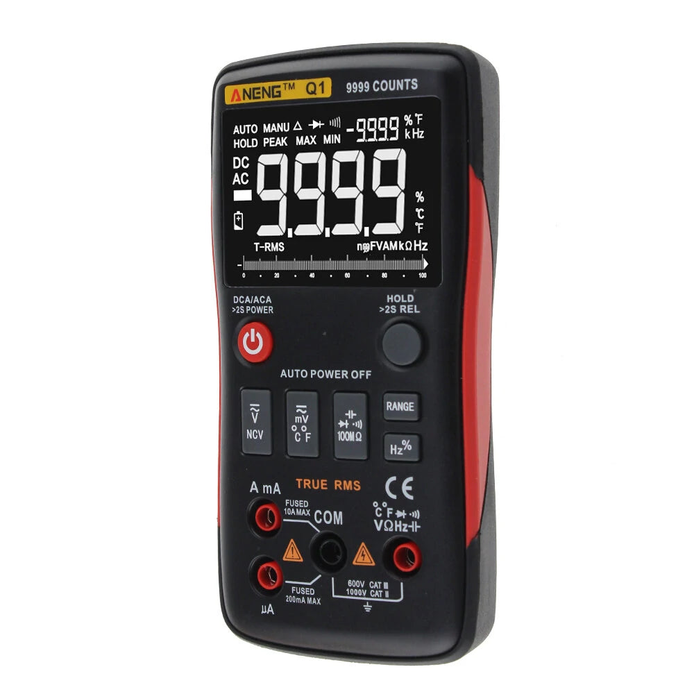 ANENG Q1 True RMS 9999 Counts Digital Multimeter AC/DC Voltage Current Tester with Analog Bar