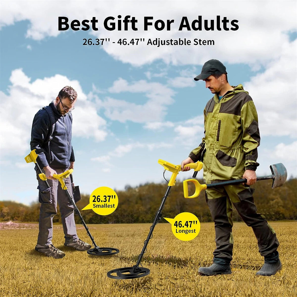 Advanced USA Metal Detector, 11-inch Waterproof Coil, 5 Modes, LCD Backlight, Adjustable Design for Treasure Hunting & Beach