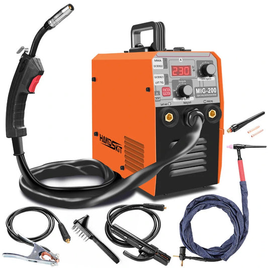 Handskit MIG-200 3-in-1 Welding Machine: MIG/MMA/LIFT TIG, 220V, EU, Gasless Flux Welding
