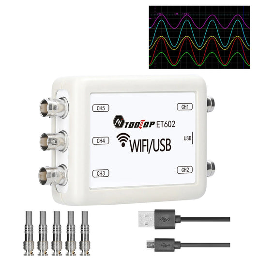 TOOLTOP ET601/ET602 5-Channel Wi-Fi USB Virtual Oscilloscope & Wireless Storage Recorder for Car Repair