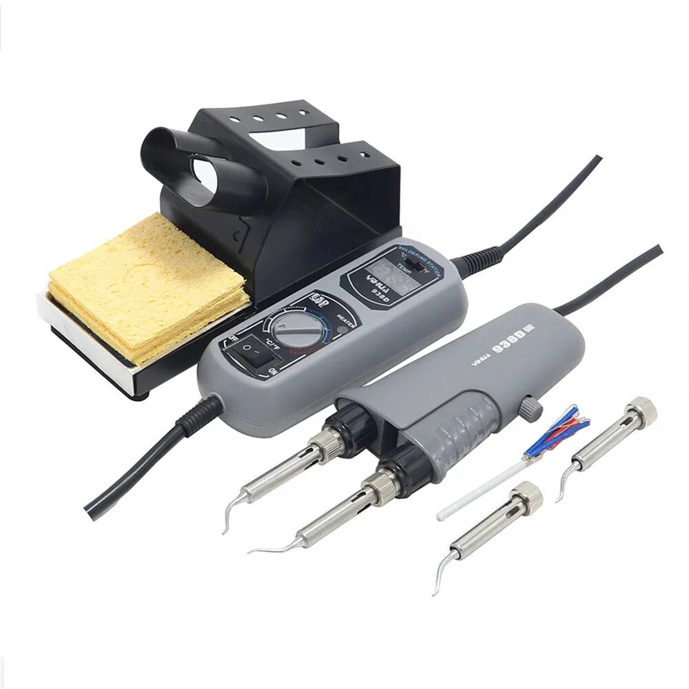 938D Portable Hot Tweezer Soldering Station - Quick Heat, Smart Sleep, Easy °F/°C Conversion with 2 B-type Tips & EU Plug
