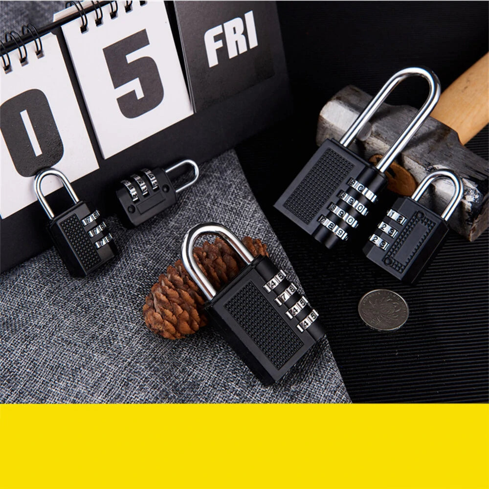 High-Quality Black Zinc Alloy Mini Combination Lock for Secure Luggage and Storage
