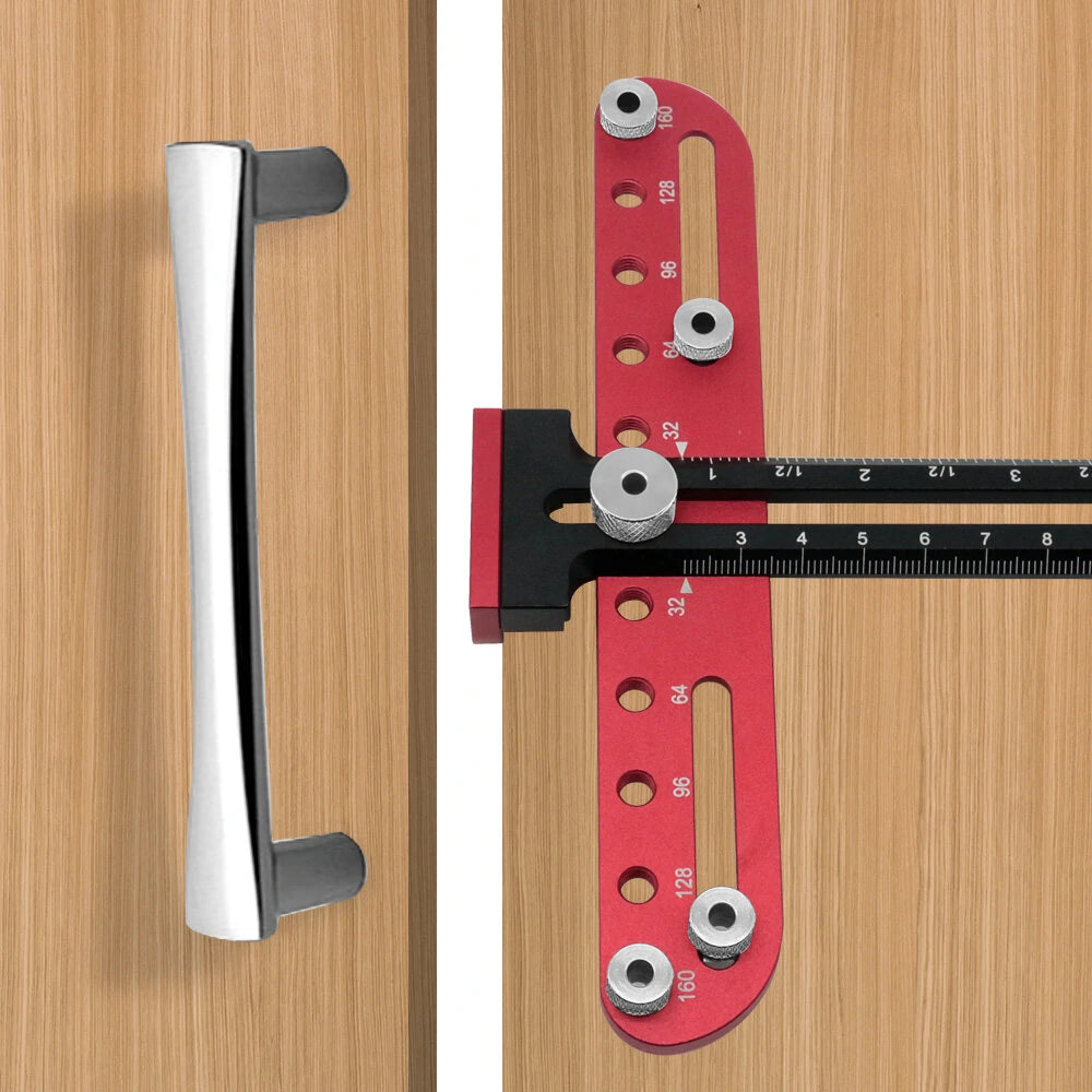 Cabinet Handle & Knob Installation Hardware Jig for Doors & Drawers