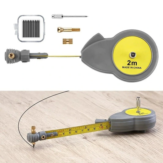 6.56ft Rotape Tape Measure Compass with 10 Pencil Leads for Drawing Circles & Lines