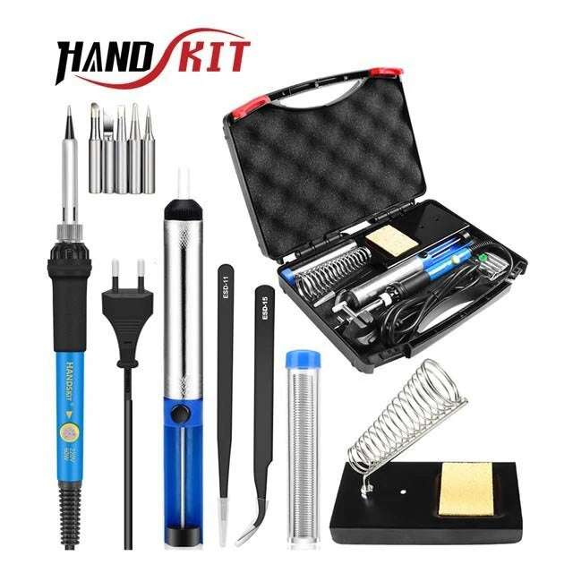 Handskit Dual Voltage 60W/90W Adjustable Temperature Soldering Iron Set for Cutting, Welding, and Repair