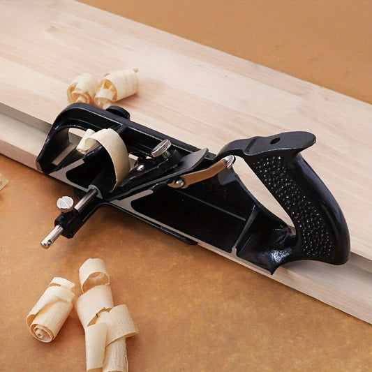 Adjustable Ductile Iron Hand Plane with T12 Blade & Fence for Rabbeting, Trimming, Chamfering - Industrial Carpenter Tool