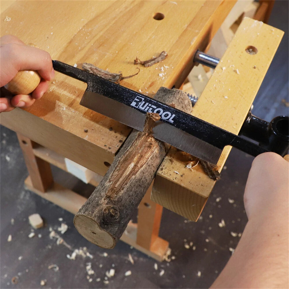 Draw Knife with High Carbon Steel Blade & Wooden Handle - Woodworking Debarking Tool for Logs and Fence Posts