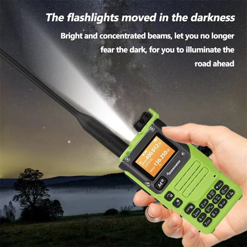 Quansheng UV-K6 5W Green Walkie Talkie Air Band FM VHF/UHF 50-600MHz Two-Way Radio