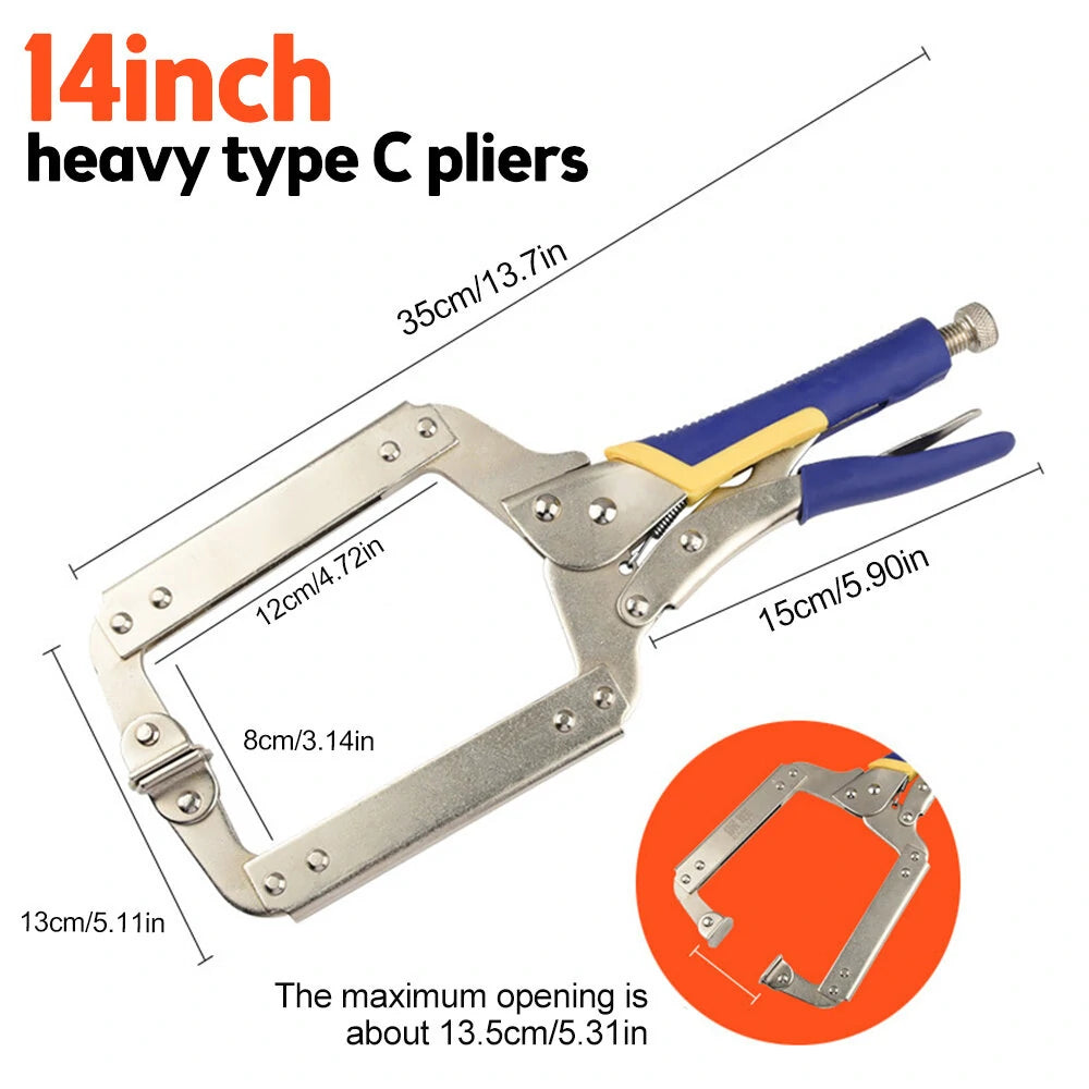 Heavy Duty Metal C Clamp Locking Pliers with Swivel Pads - 6 to 18 Inch for Woodworking, Carpentry, Cabinetry, Welding & Repair