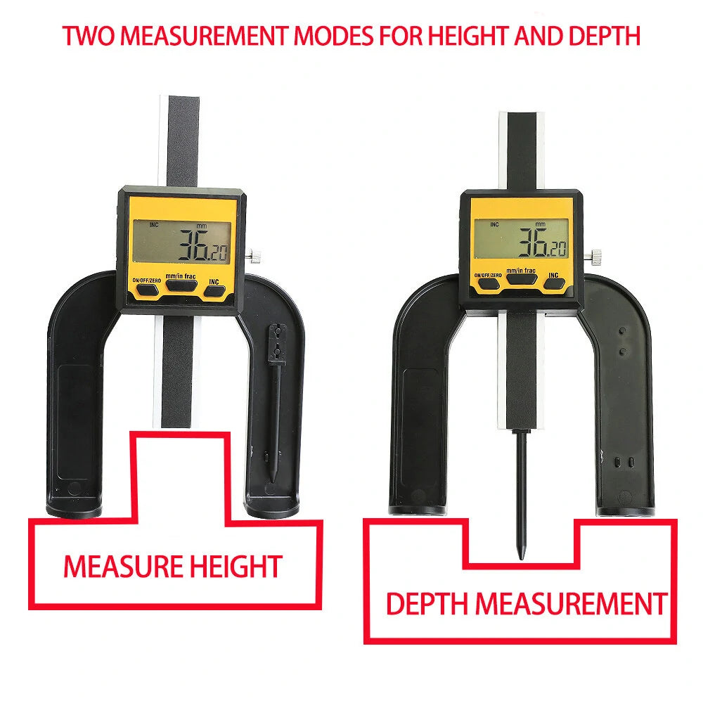 Aluminum Digital Depth Gauge, 0-80MM Range, 0.01MM Precision LCD Display, Multifunction Tool for Woodworking & Electronics