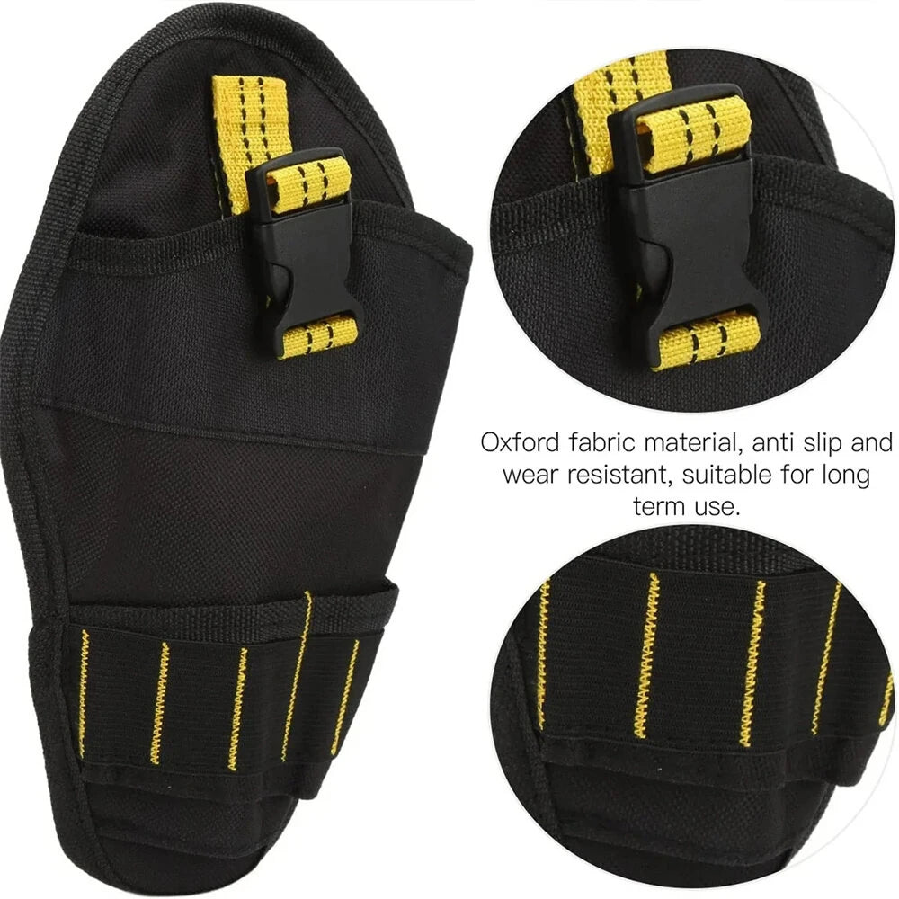 Heavy-Duty Waterproof Drill Holster Waist Tool Bag with Quick Release, 28x15cm