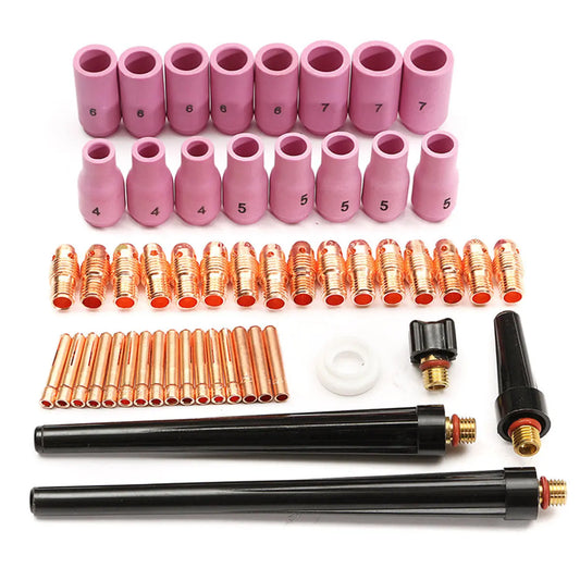 53-Piece TIG Welding Torch Replacement Parts Kit for WP-9/20/25 - Collet & Alumina Cup