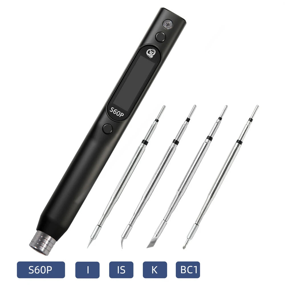 SEQURE S60P 60W Electric Soldering Iron - PD/QC/DC/PPS Power, Compatible with C210 Tip, Precision Mobile Repair, Anti-static