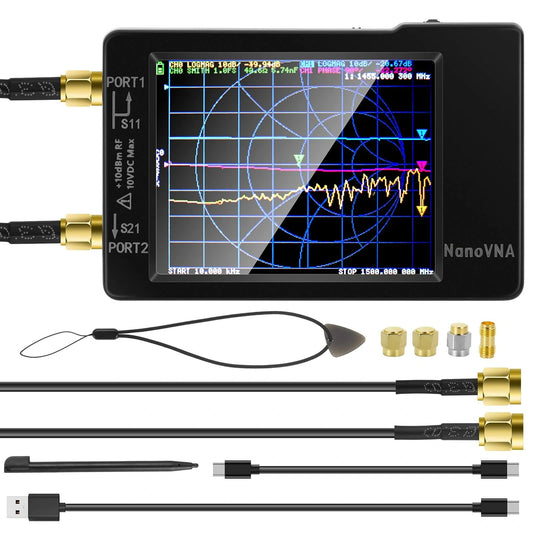 Hugen NanoVNA-H V3.6 Vector Network Antenna Analyzer 2.8 10kHz-1.5GHz MF HF VHF UHF with SD Card Slot