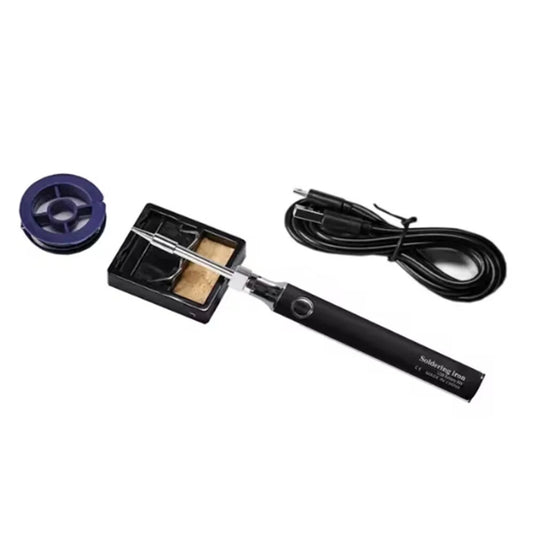 Portable USB-C Rechargeable Soldering Iron Kit 8W, Adjustable 300-450°C for DIY and Repairs