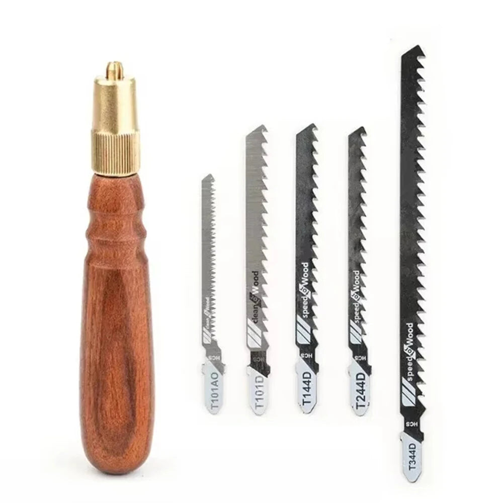 Rosewood Hand Saw with High Carbon Steel, Brass Collet & Interchangeable Fine/Coarse Blades for Precision Woodworking