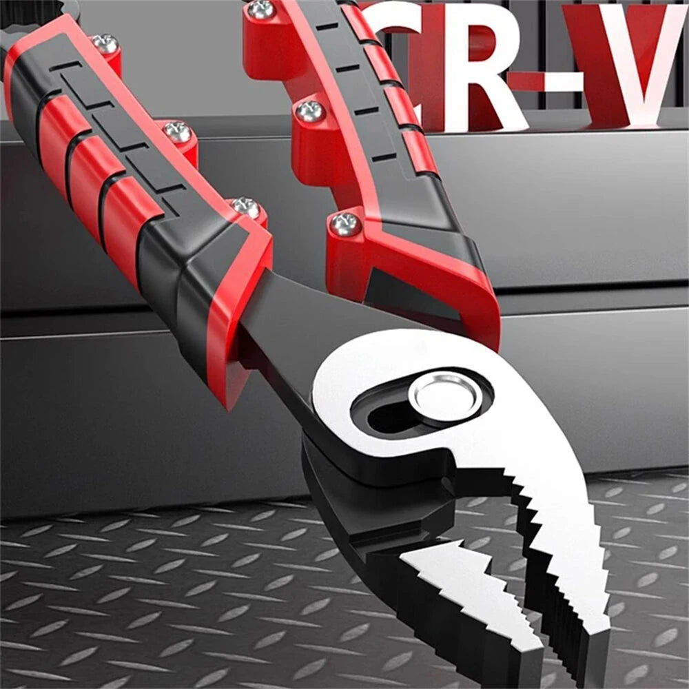 Ergonomic Fish Nose Pliers, Double Axis, 80mm Jaw, Chromium Vanadium Steel, 215mm, TPR Handle