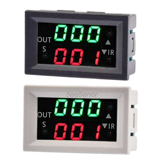 DC 12V Dual LED Time Relay Module - Digital Cycle Timer Switch with Active/Passive Output