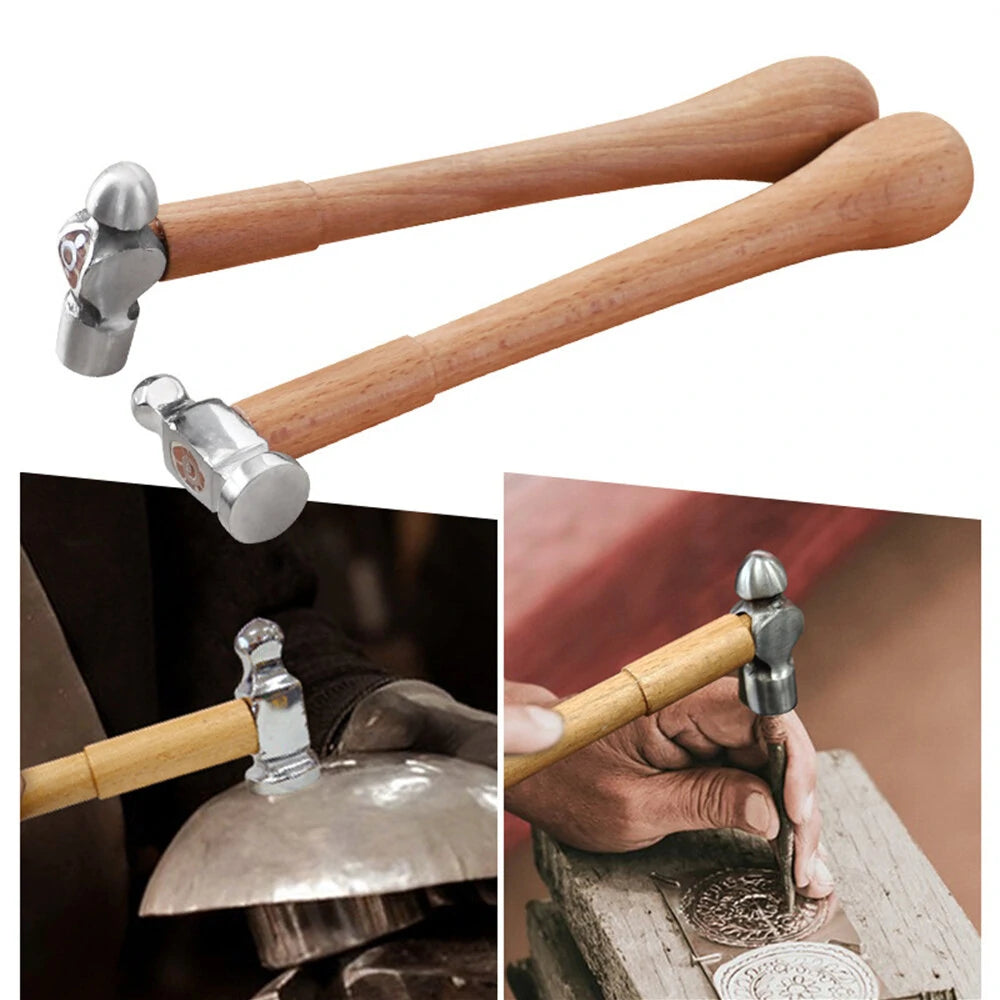 RUITOOL Portable Mini Multifunctional Hammer – High Carbon Steel Head with Wooden Handle, Ideal for Jewelry Making & Household Use