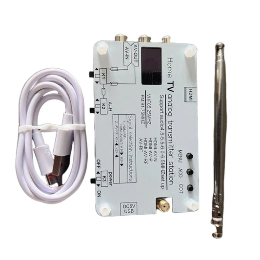 UHF Wireless Video Transmitter: 1080P Multi-Source Input, Adjustable Frequency, 10-20m Range, HD Broadcasting & Streaming