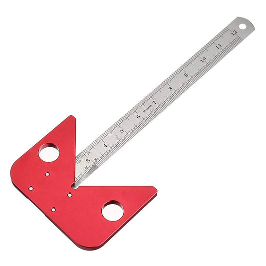 30cm Woodworking Center Ruler 45° Angle Marking & Scribe Tool