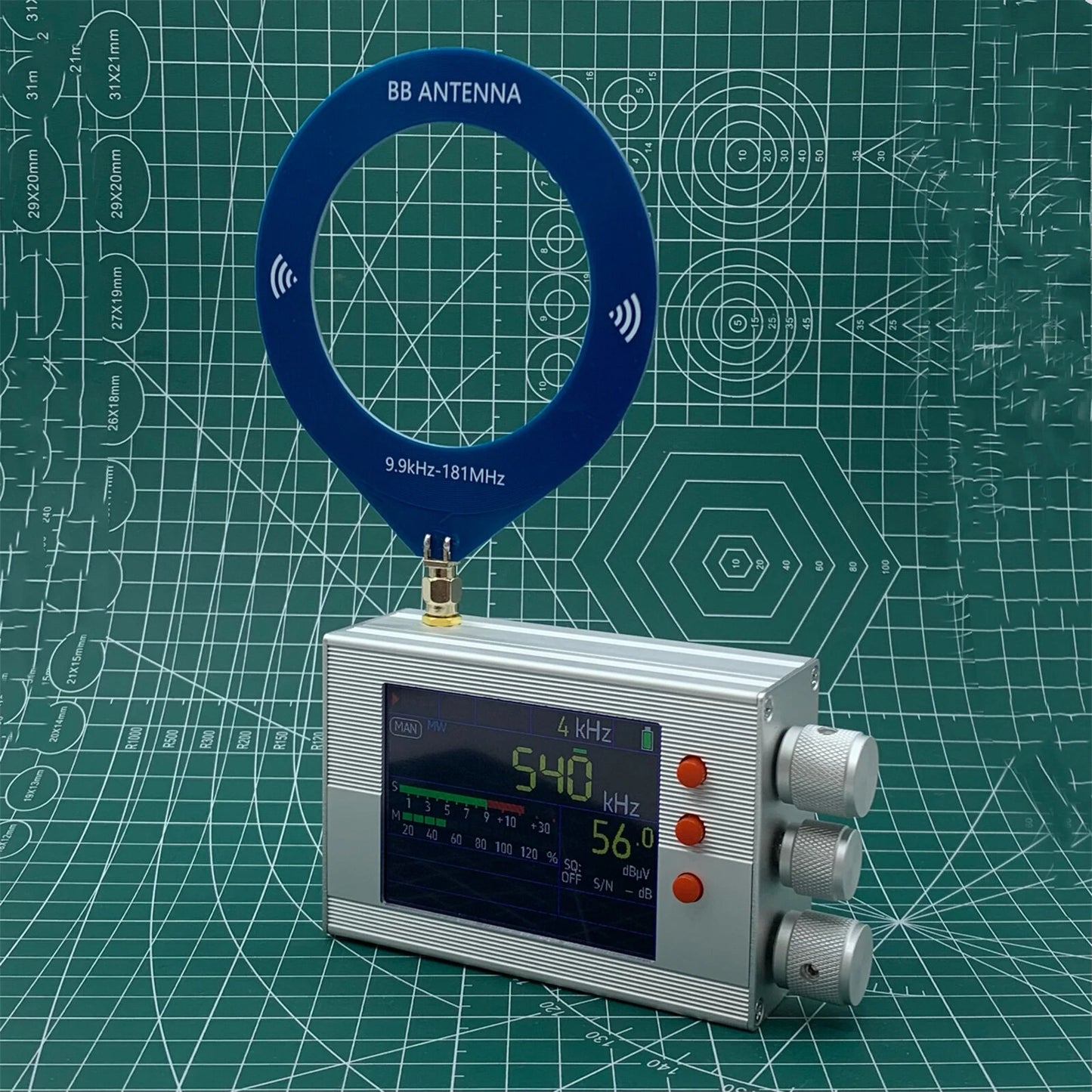 TEF6686 Full Band Radio Receiver: FM/AM/Shortwave HF/LW with Aluminum Housing & Circular BB Antenna