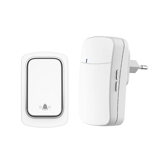 Wireless IP68 Waterproof Doorbell with 38 Ringtones & 4-Level Volume, Self-Powered Button, EU Plug