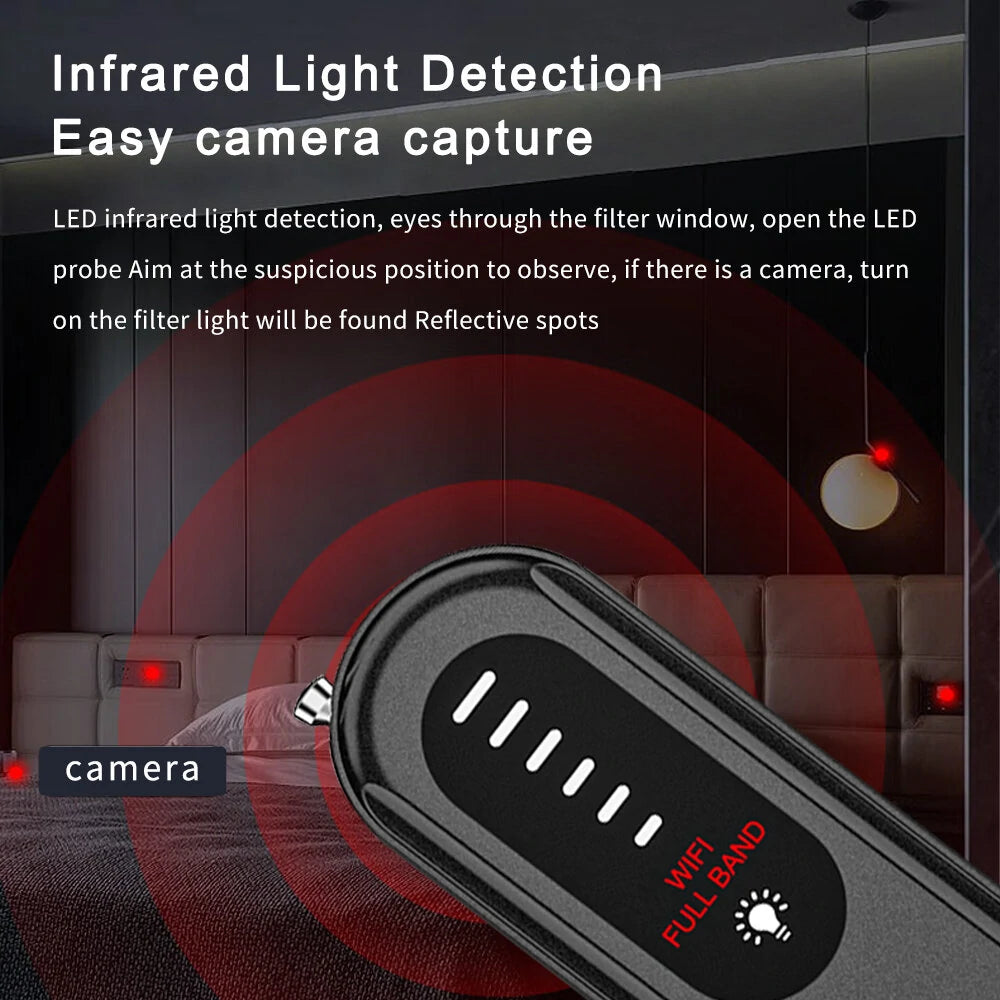 Wireless WiFi Camera Detectors - Full Band Signal Detection Anti-Surveillance Device for Car, Home, Hotel, Office, Travel