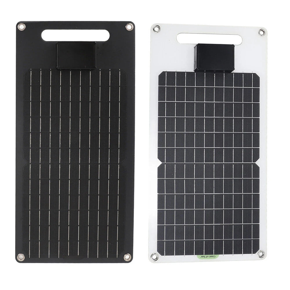 20W Monocrystalline Solar Panel, Dual 12V/24V, IP68 Waterproof, USB-C & DC Ports for Outdoor Camping & Car Battery Charging