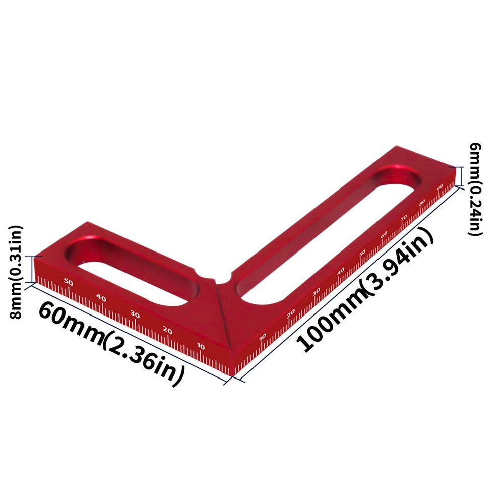 Aluminum Carpenter Square 90° Right Angle Ruler & Calibrator for Woodworking Projects