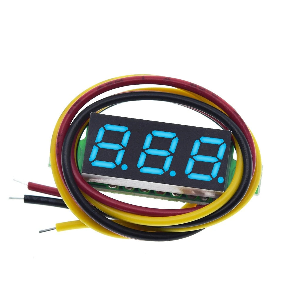 0.28 Adjustable 3-Wire Digital DC 0-100V Battery Voltmeter Display