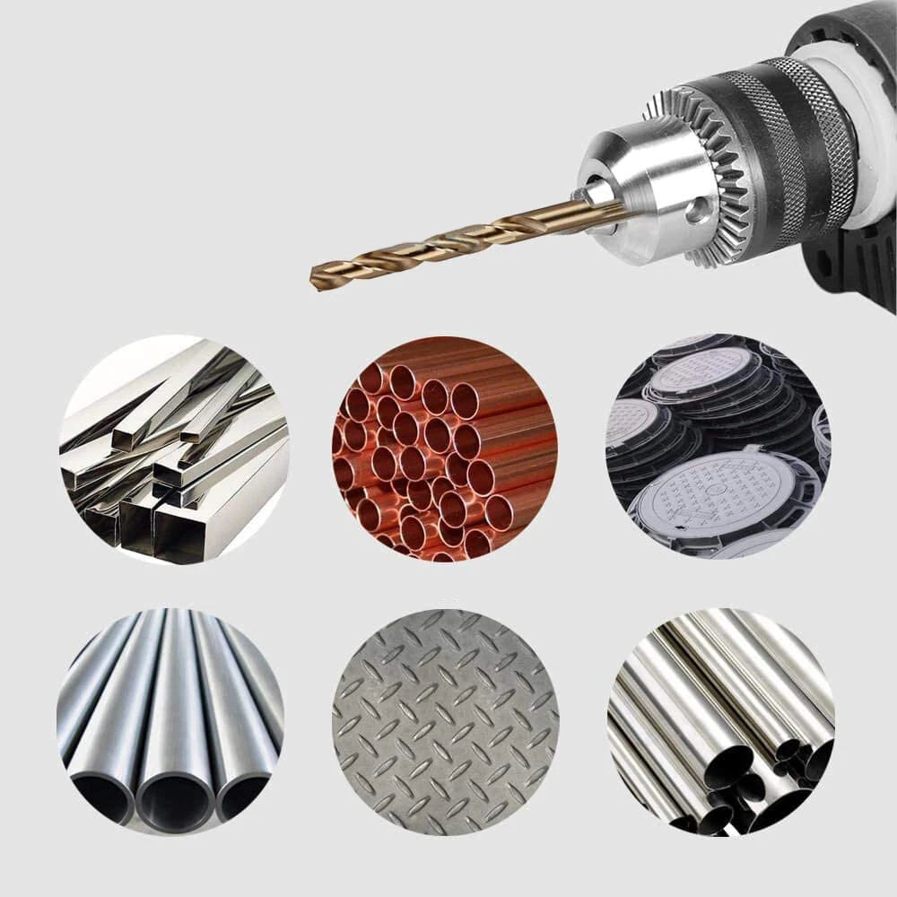 M35 Cobalt Drill Bit Set - HSS-Co Twist Bits for Stainless Steel, Wood, Metal with Metal Case - Drillpro Jobber Length