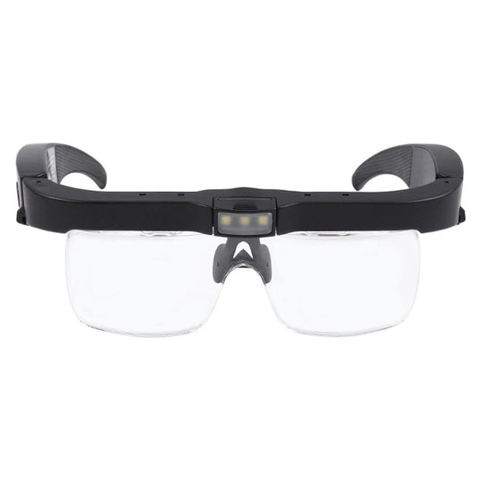 Foldable LED Headband Magnifier 4.0X Adjustable Glasses with Acrylic Optical Lenses for Reading & Crafting