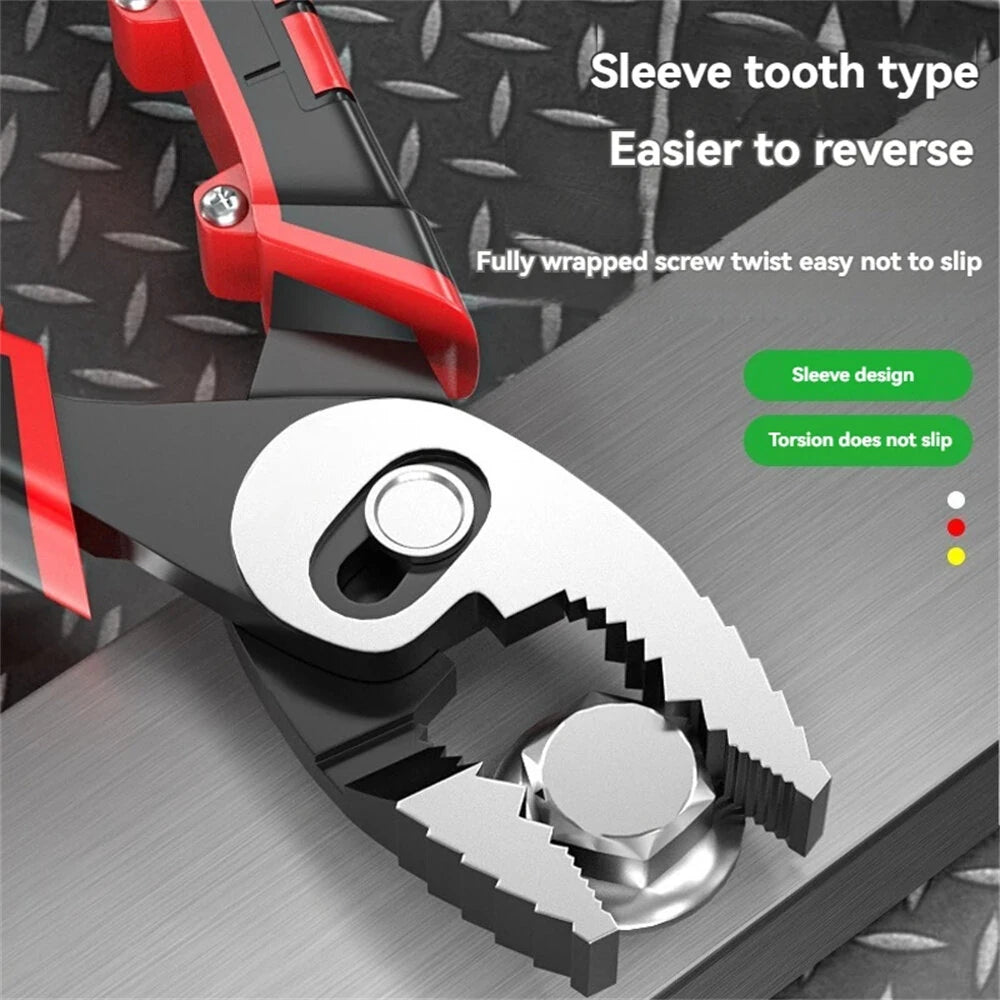 Ergonomic Fish Nose Pliers, Double Axis, 80mm Jaw, Chromium Vanadium Steel, 215mm, TPR Handle