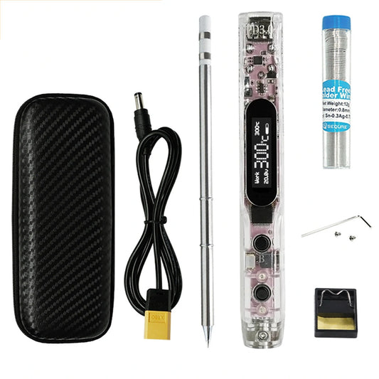 SEQUER SI012 Pro Max T12 Portable OLED Soldering Iron with Color Ambient Light, Multilingual Menu, Compatible T12 Tips, Supports PD|QC|3S-6S Battery