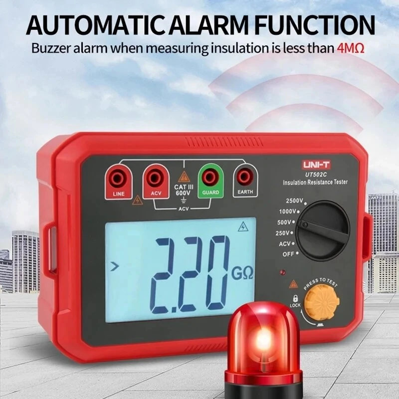 UNI-T UT502C 2500V Digital Insulation Resistance Tester with Backlight & Auto Range