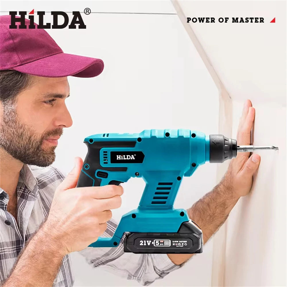 21V Brushless Cordless Impact Drill: High-Performance Rotary Hammer for Makita Battery, 4500 RPM