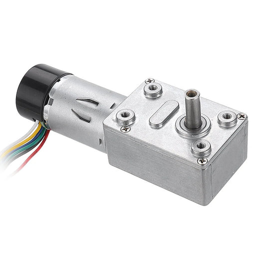 JGY-370 DC 12V Self-locking Worm Gear Motor with Encoder Signal Feedback