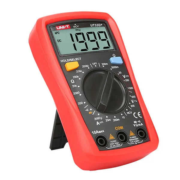 UNI-T UT33D+ Digital Multimeter with NVC, Voltage/Current/Resistance Tester, Buzzer & LCD Backlight
